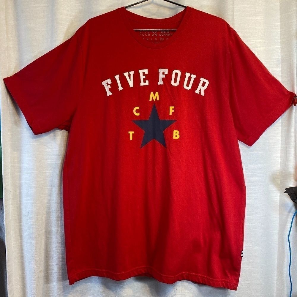 MARK MCNAIRY/Amsterdam FIVE FOUR CO. RED T-Shirt.
